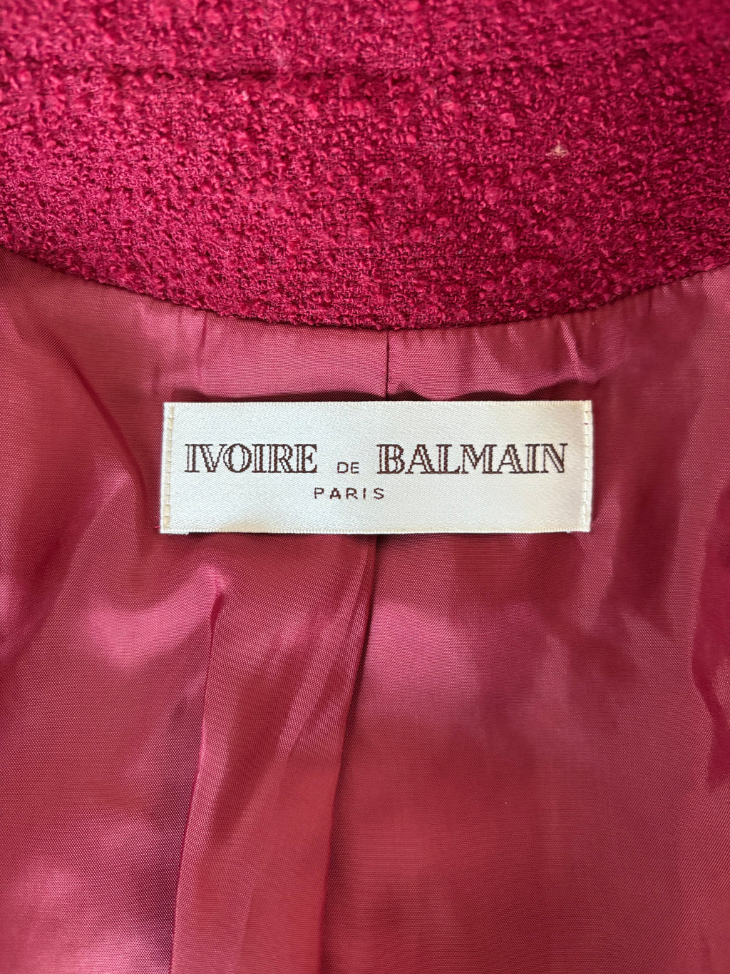 1980s Vintage 'Ivoire de Balmain' Bouclé Jacket